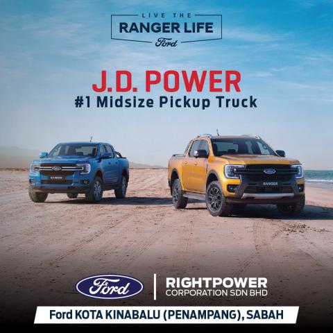 Ford Ranger – J.D. Power’s Best Midsize Pickup Truck
