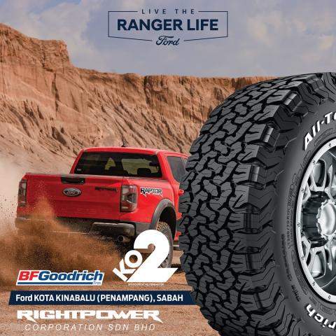 BFGoodrich All-Terrain T/A KO2 is Ford Ranger Raptor’s Tyre of Choice